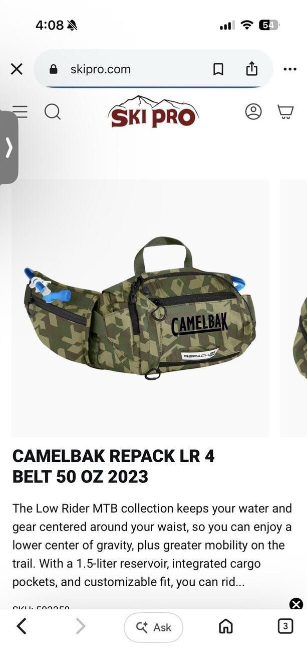 CAMELBAK REPACK LR 4 BELT 50 OZ 1.5L New NWT